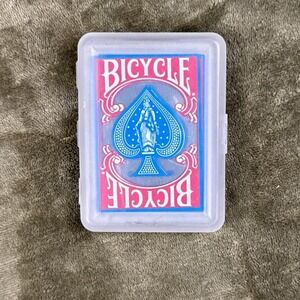 Bicycle Playing Cards Goddess of Liberty Pink Blue Deck with Plastic Travel Case